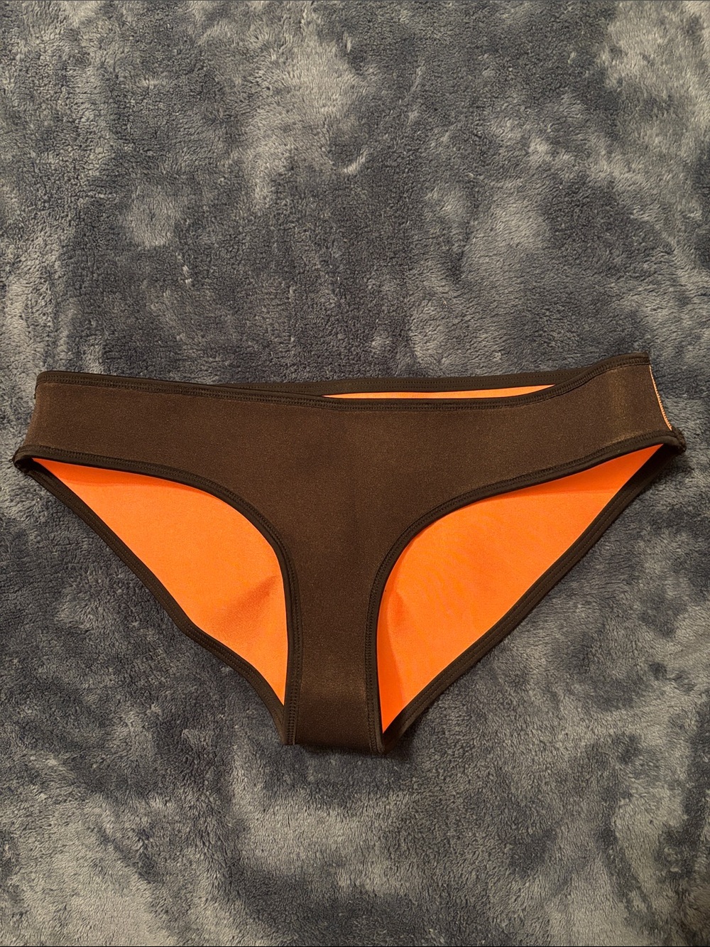 Womens Neoprene Reversible Black & Orange Bikini Bottom L Size